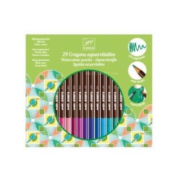 24 CRAYONS AQUARELLABLES djeco