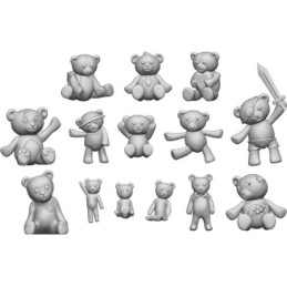 Set résine oursons GREEN...